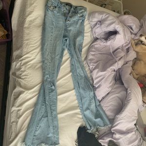 Light wash flare jeans